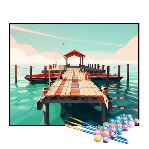 Kit de Pintura Numerada - Cais para Barcos