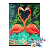 Kit de Pintura Numerada - Flamingos Apaixonados