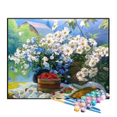 Kit de Pintura Numerada - Flores na Cesta do Jardim