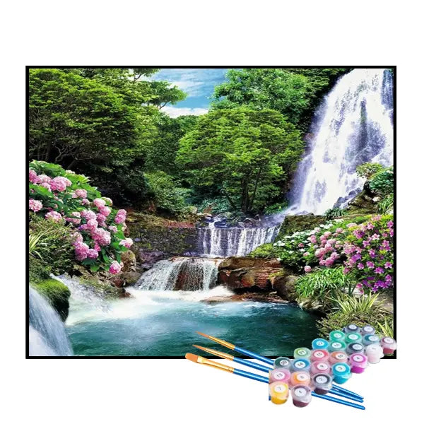 Kit de Pintura Numerada - Cachoeira Florida