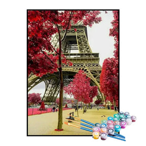Kit de Pintura Numerada - Árvores da Torre Eiffel