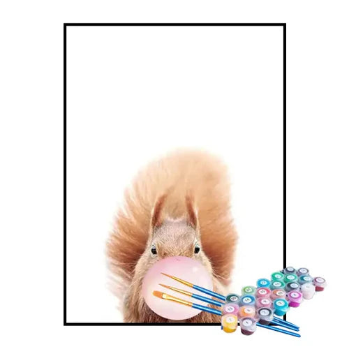 Kit de Pintura Numerada - Esquilo com Chiclete