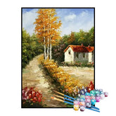 Kit de Pintura Numerada - Fazenda no Outono