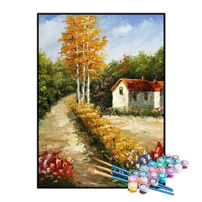 Kit de Pintura Numerada - Fazenda no Outono