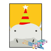 Kit de Pintura Numerada - Hipopótamo de Aniversário