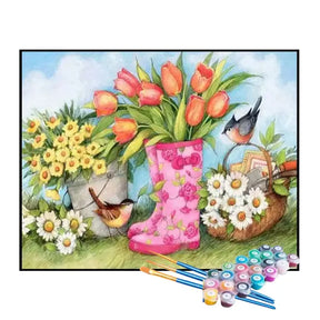 Kit de Pintura Numerada - Kit de Jardinagem