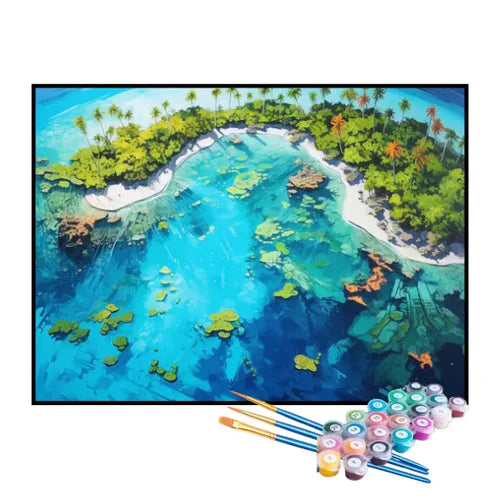Kit de Pintura Numerada - Ilha Verde