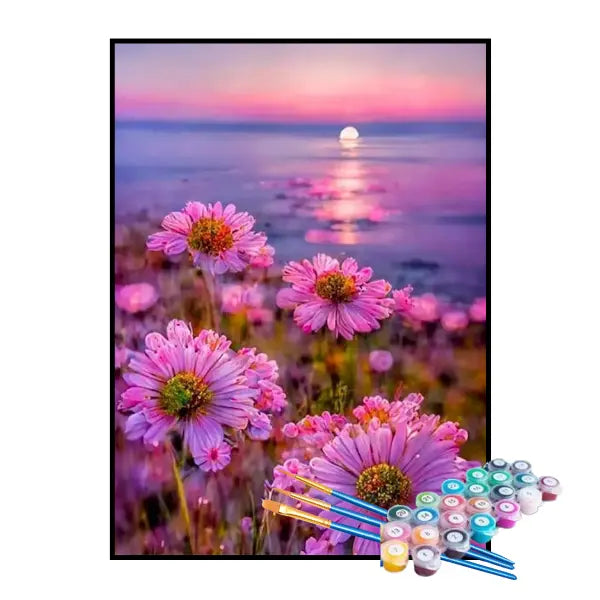 Kit de Pintura Numerada - Flores do Cosmos