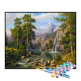 Kit de Pintura Numerada - Cachoeira na Floresta