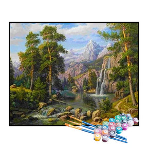 Kit de Pintura Numerada - Cachoeira na Floresta