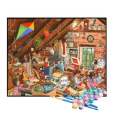 Kit de Pintura Numerada - Família Reunida no Sótão
