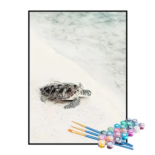 Kit de Pintura Numerada - Tartaruga no Mar