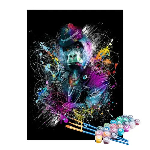 Kit de Pintura Numerada - Macaco Artista