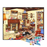 Kit de Pintura Numerada - Sala de Estar Aconchegante