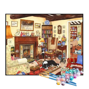 Kit de Pintura Numerada - Sala de Estar Aconchegante