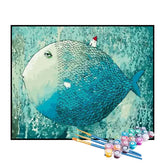 Kit de Pintura Numerada - Grande Peixe Azul