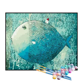 Kit de Pintura Numerada - Grande Peixe Azul