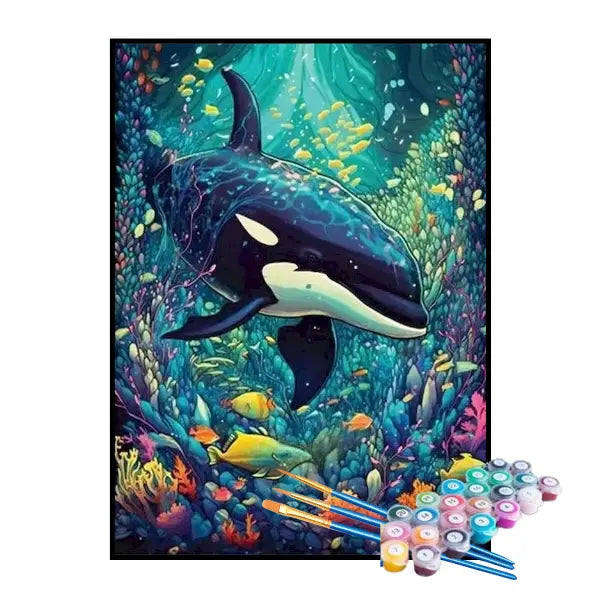 Kit de Pintura Numerada - Baleia Orca