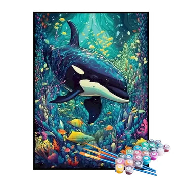 Kit de Pintura Numerada - Baleia Orca