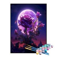 Kit de Pintura Numerada - A Roseira e a Lua