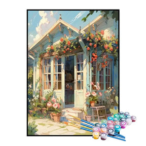 Kit de Pintura Numerada - Lindas Flores na Casa de Campo