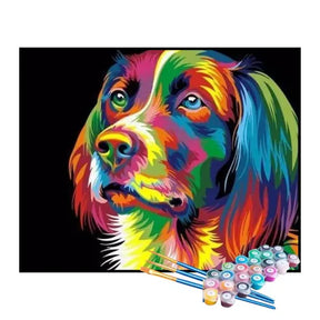 Kit de Pintura Numerada - Cachorro Abstrato