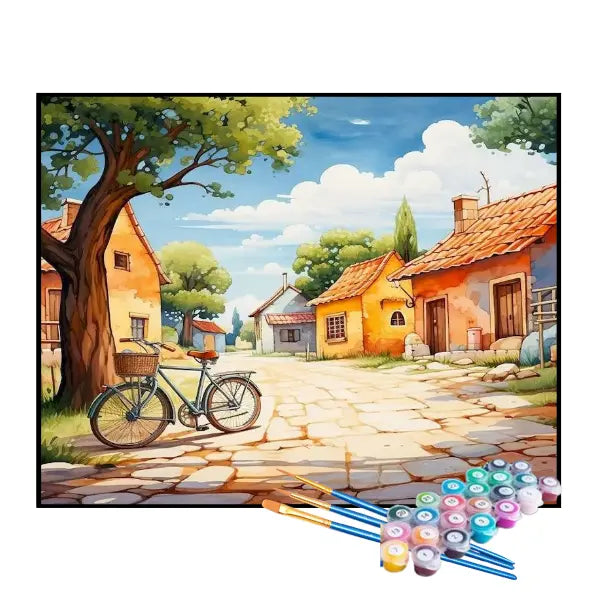 Kit de Pintura Numerada - Bicicleta no Bairro