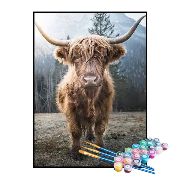 Kit de Pintura Numerada - Vaca das Terras Altas