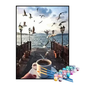 Kit de Pintura Numerada - Café no Cais do Porto