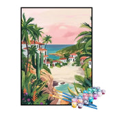 Kit de Pintura Numerada - Pequena Vila na Ilha