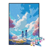 Kit de Pintura Numerada - Irmãos Contemplando o Universo