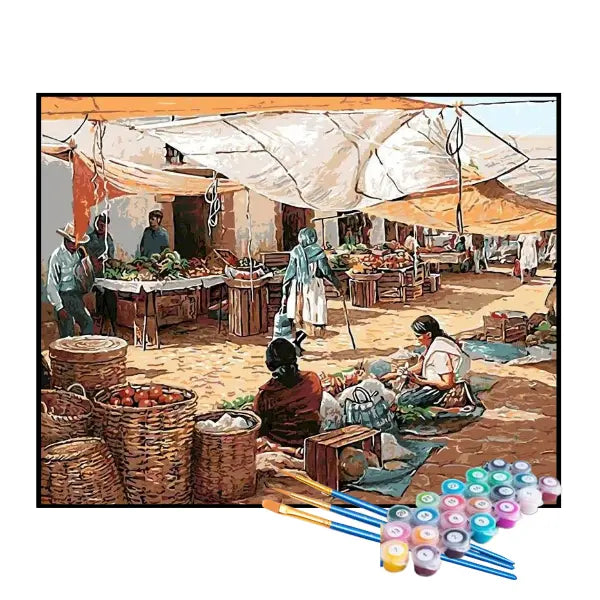 Kit de Pintura Numerada - Mercado no Campo