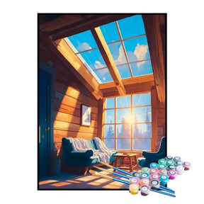 Kit de Pintura Numerada - Sala com Claraboia