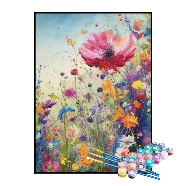 Kit de Pintura Numerada - Jardim de Plantas Coloridas