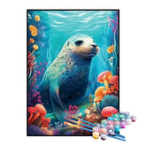 Kit de Pintura Numerada - Foca no Mar