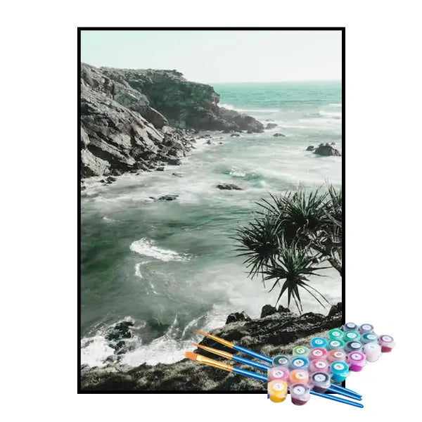 Kit de Pintura Numerada - Costa do Mar com Rochas