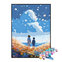 Kit de Pintura Numerada - Irmãos Contemplando o Céu