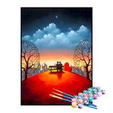 Kit de Pintura Numerada - Casal se Beijando ao Pôr do Sol