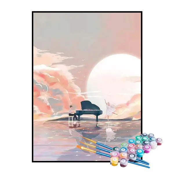 Kit de Pintura Numerada - Piano no Mar