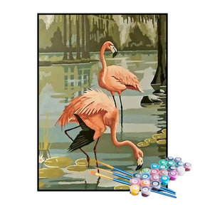 Kit de Pintura Numerada - Flamingos no Rio