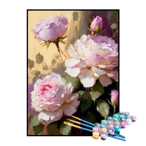 Kit de Pintura Numerada - Belas Rosas no Jardim