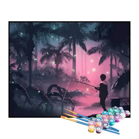 Kit de Pintura Numerada - Pescaria na Floresta Encantada