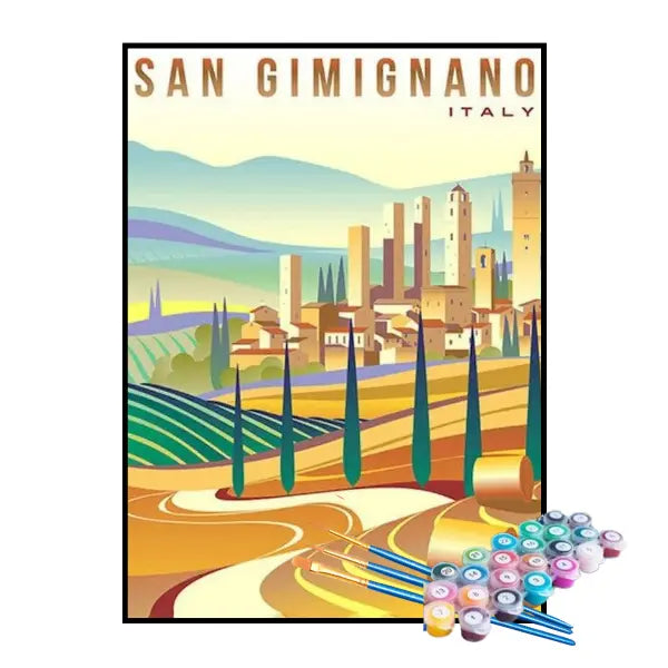 Kit de Pintura Numerada - San Gimignano, Itália