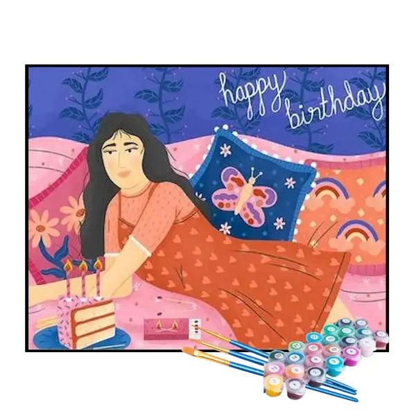 Kit de Pintura Numerada - Aniversário da Menina