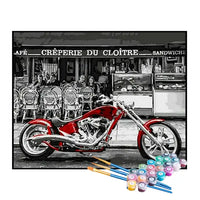 Kit de Pintura Numerada - Moto Vermelha na Cidade