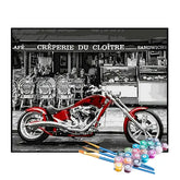 Kit de Pintura Numerada - Moto Vermelha na Cidade