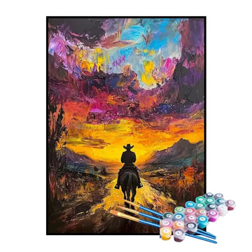 Kit de Pintura Numerada - Cowboy no Velho Oeste