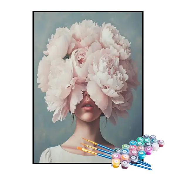 Kit de Pintura Numerada - Flores no Rosto