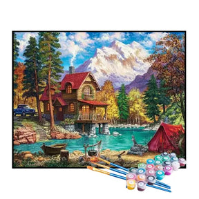 Kit de Pintura Numerada - Casa da Montanha