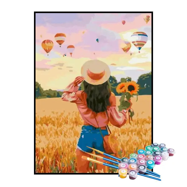 Kit de Pintura Numerada - Menina no Campo